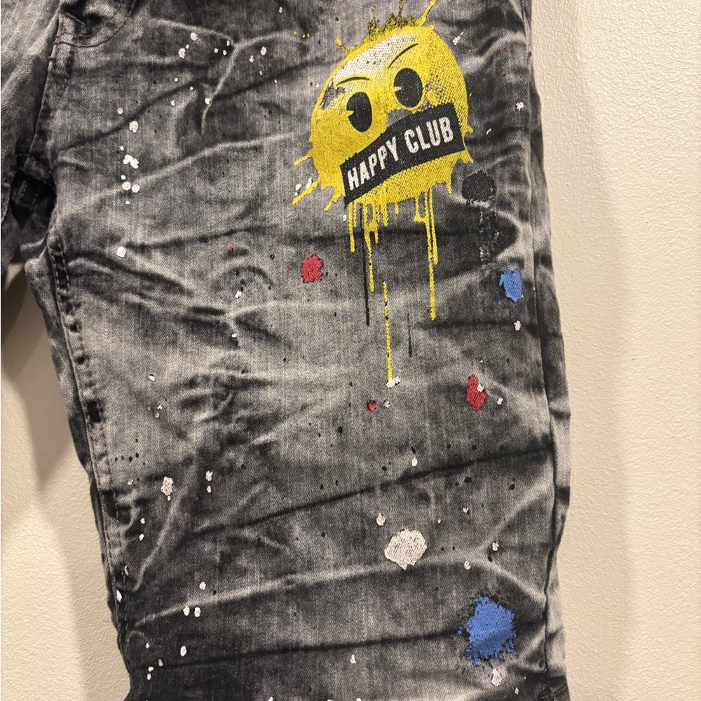 South Pole Gray Denim Shorts with Graphic Prints - Picture 4 of 8